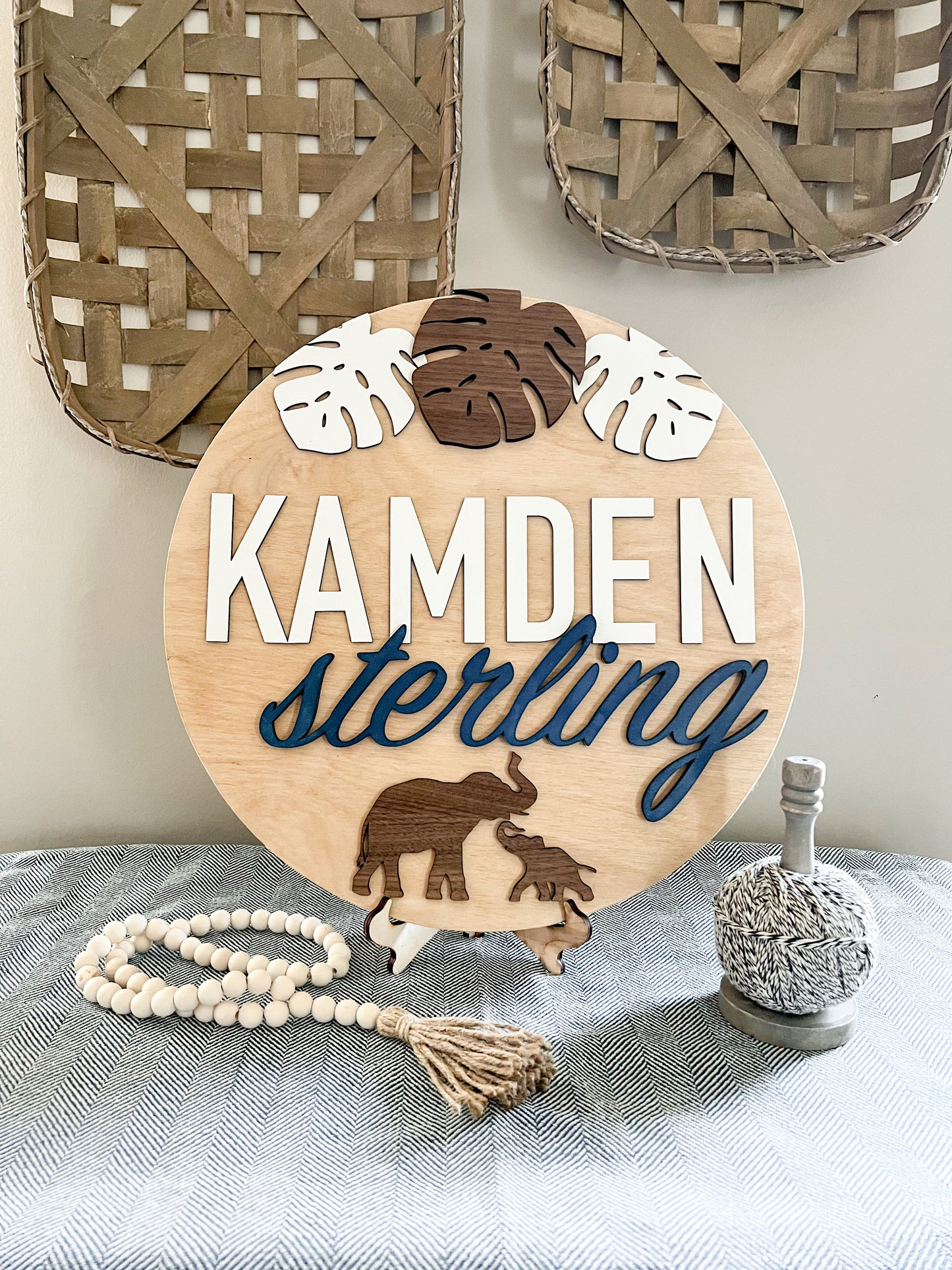 Safari Themed Baby Round Sign
