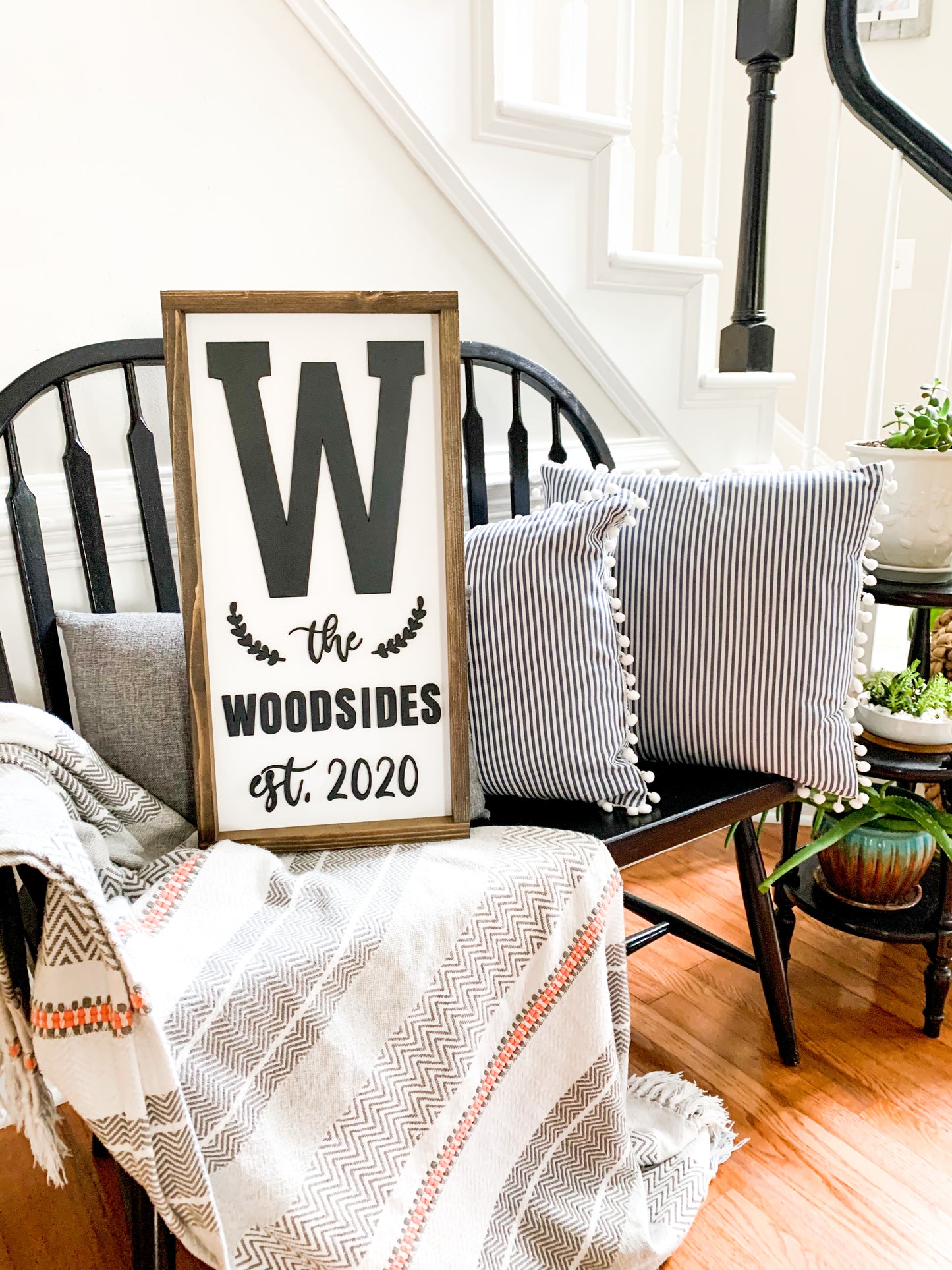 Monogram Family Sign 12”x24”