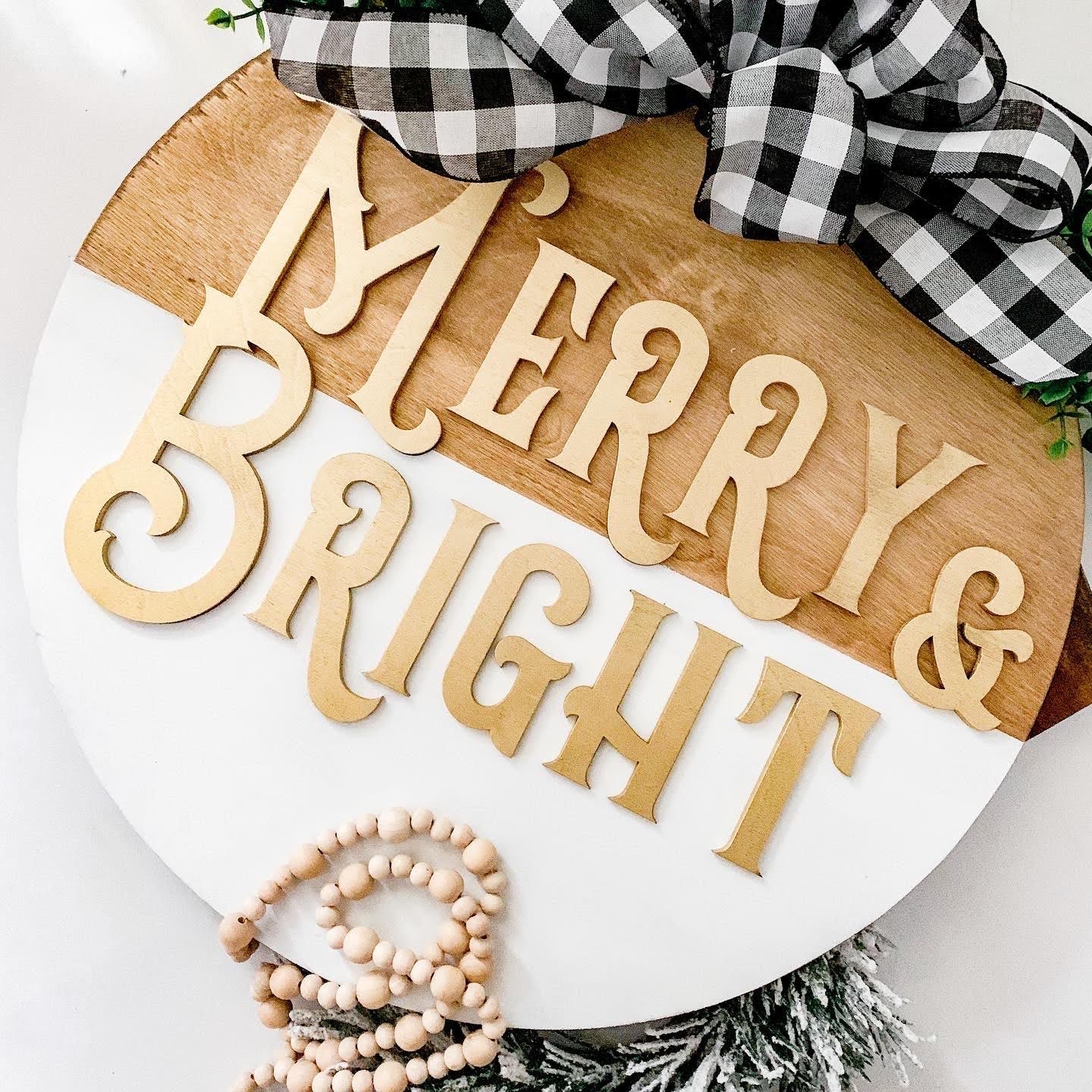 Merry & Bright Door Hanger