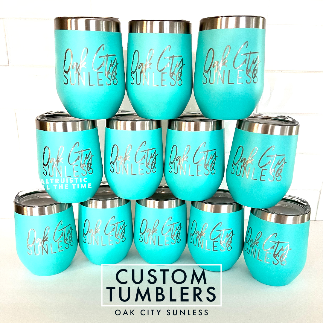 Custom Engraved Wood Grain Wine Tumbler