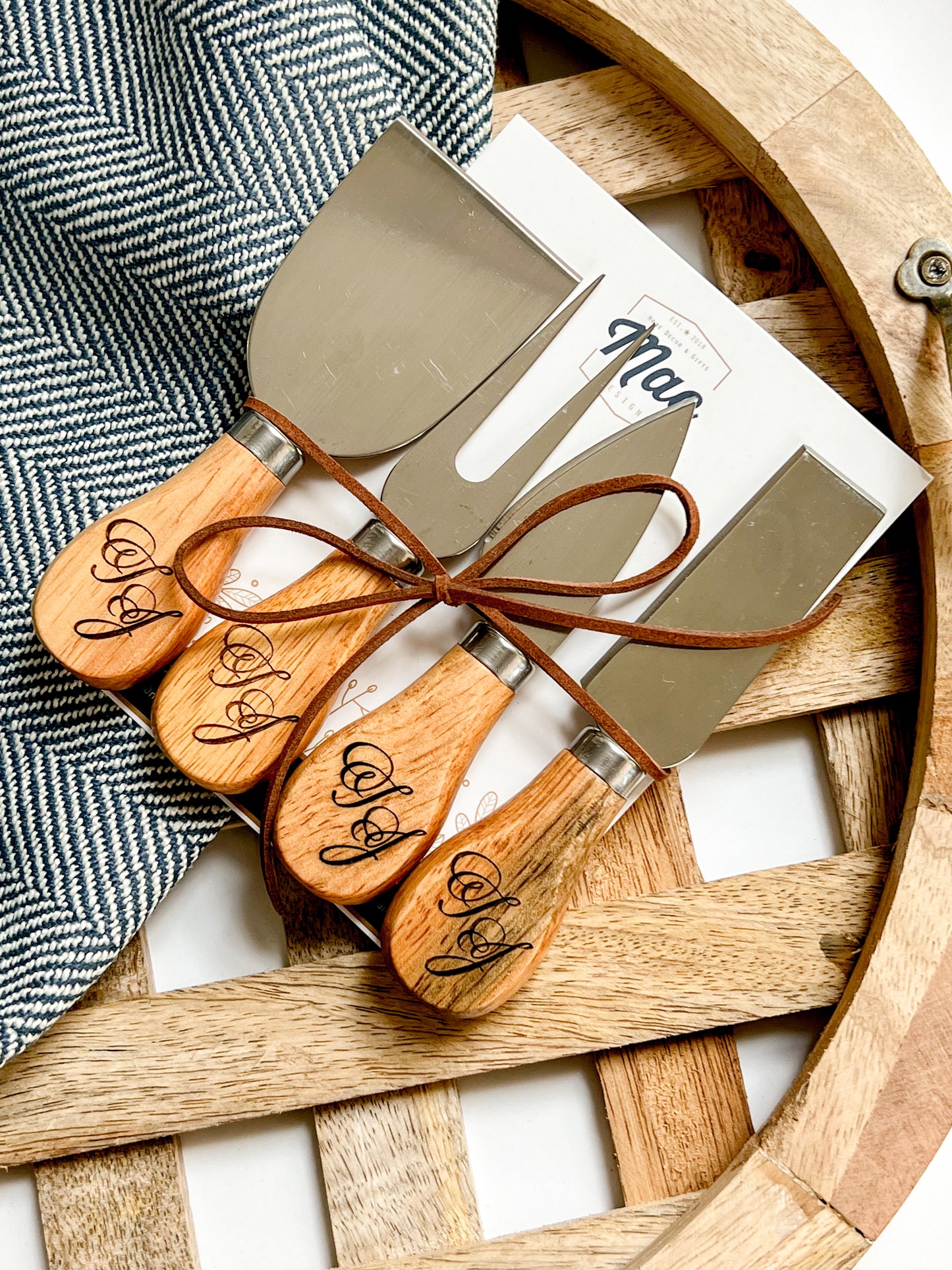 Monogrammed Cheese Knives Set of 4