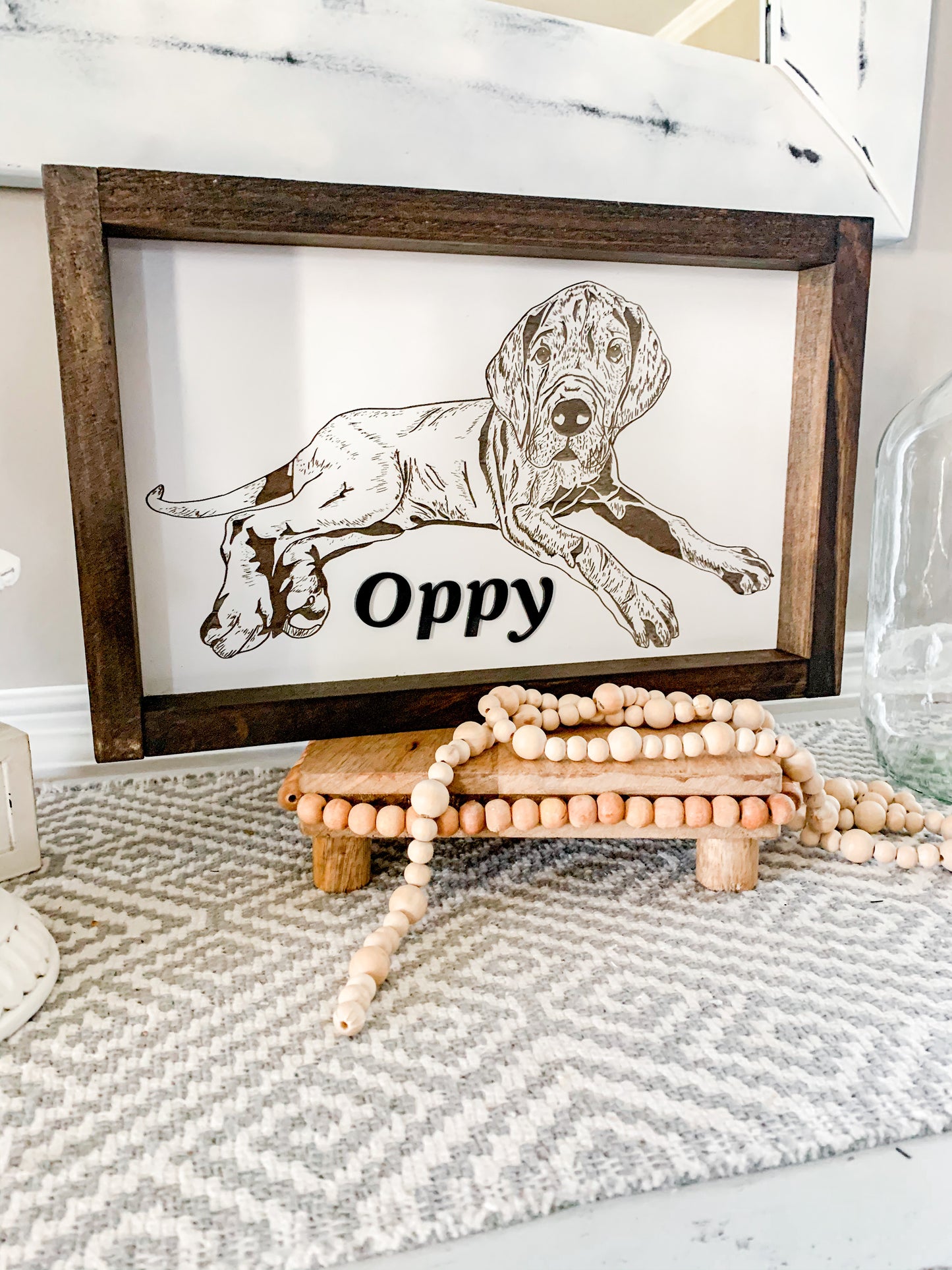 Custom Dog Portrait Framed Sign