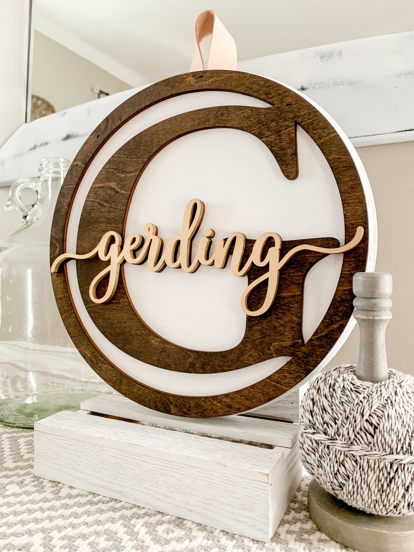 Petite Monogrammed Round Sign