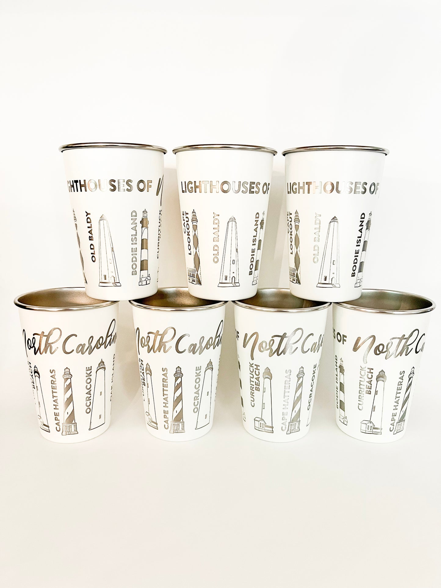 NC Lighthouses Engraved Pint Cup