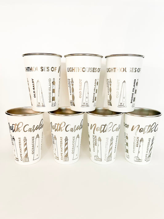 NC Lighthouses Engraved Pint Cup
