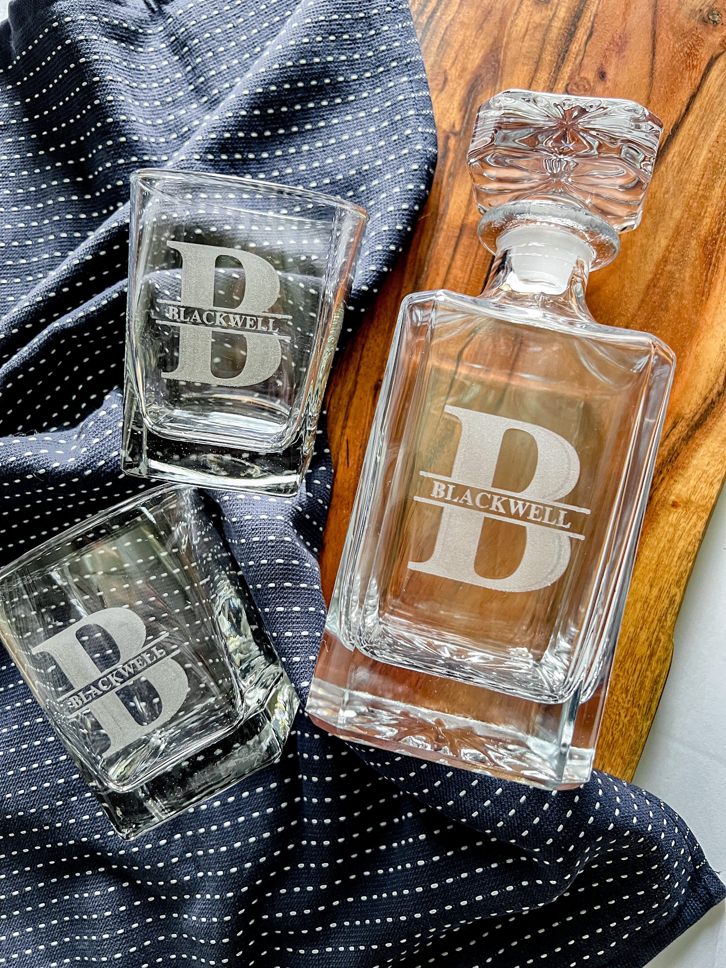 Custom Whiskey Decanter Gift Set with 2 Glasses, Davenport Design by Home  Wet Bar 