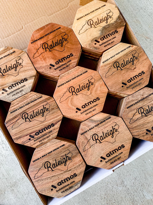 Custom Engraved Business Coasters