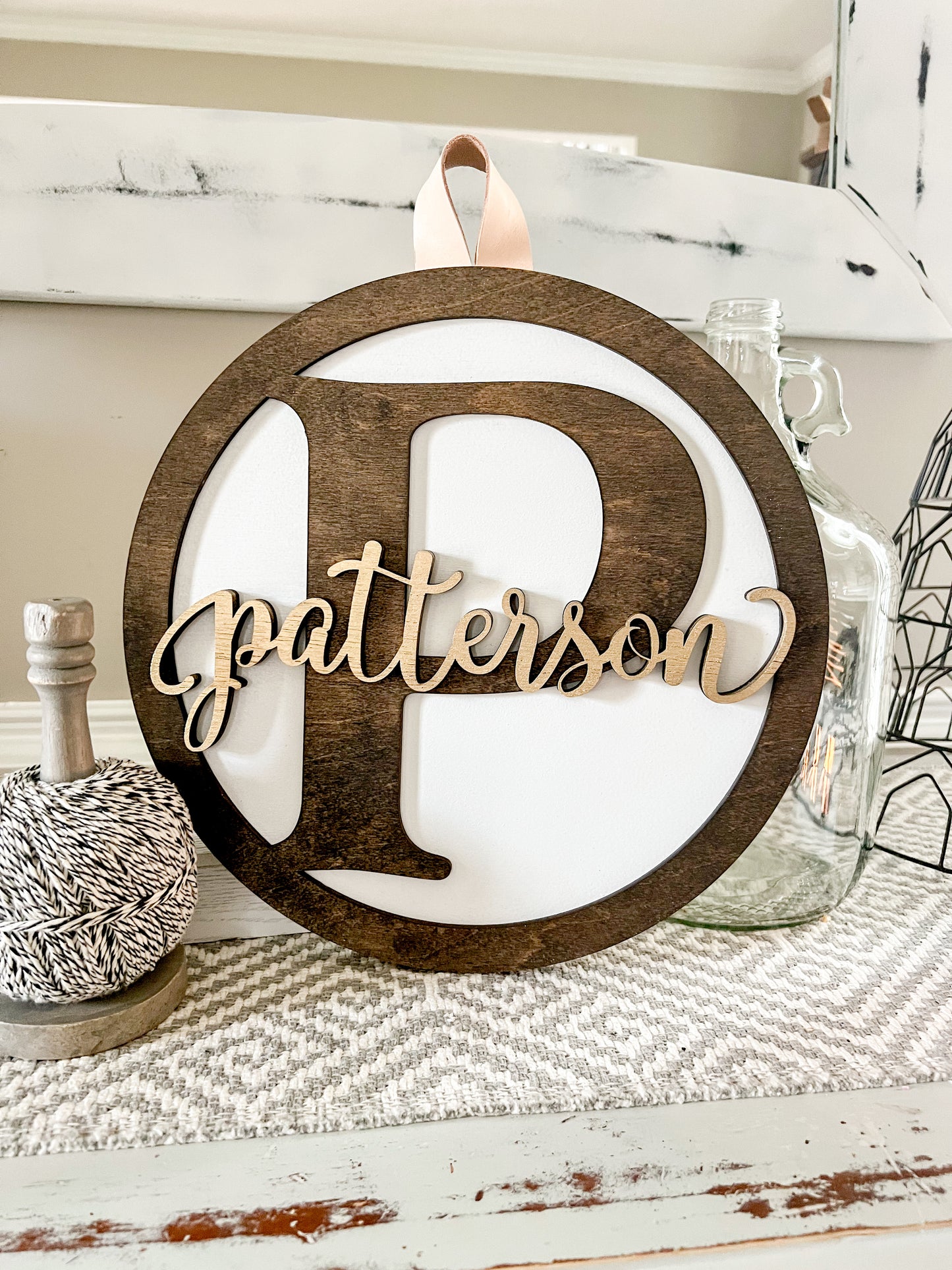 Petite Monogrammed Round Sign