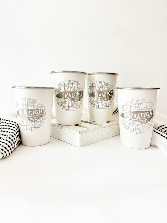 Raleigh Map Engraved Pint Cup