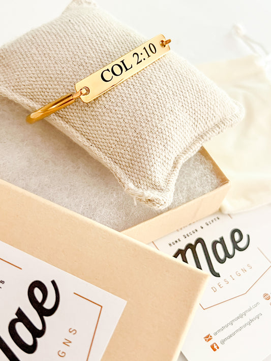 Custom Engraved Classic Bar Bangle