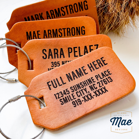 Personalized Leather Luggage Tag