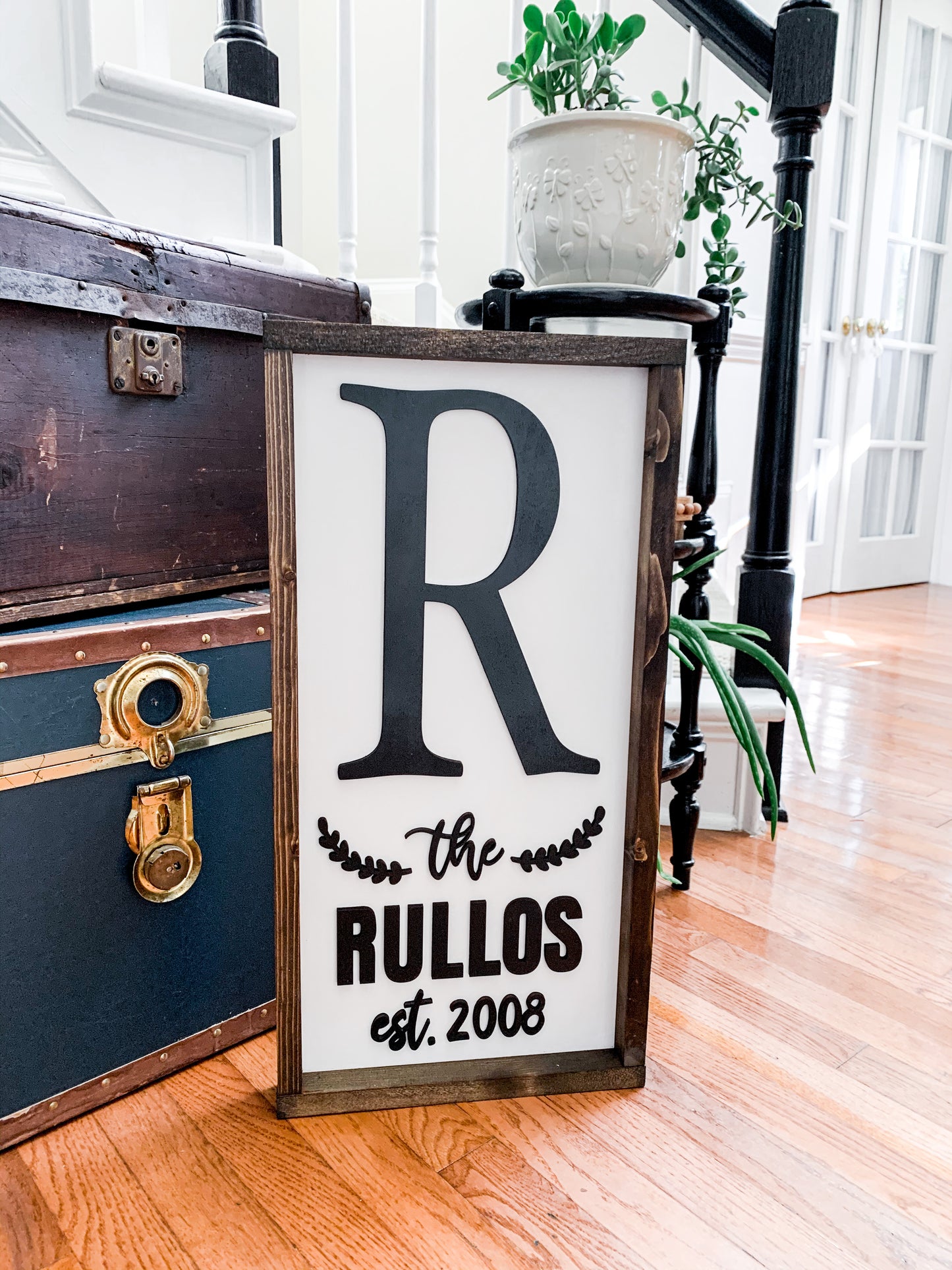 Monogram Family Sign 12”x24”