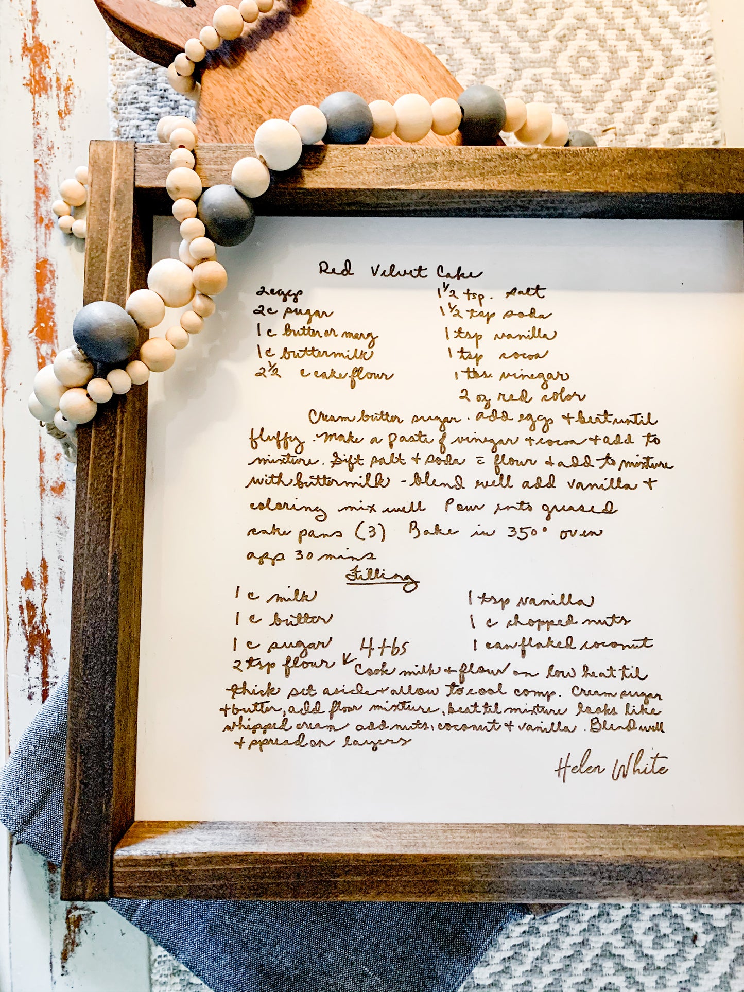 Engraved Family Recipe 12”x12”