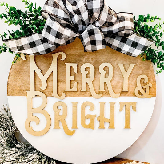 Merry & Bright Door Hanger