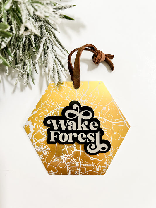 Wake Forest Gold Metal Ornament