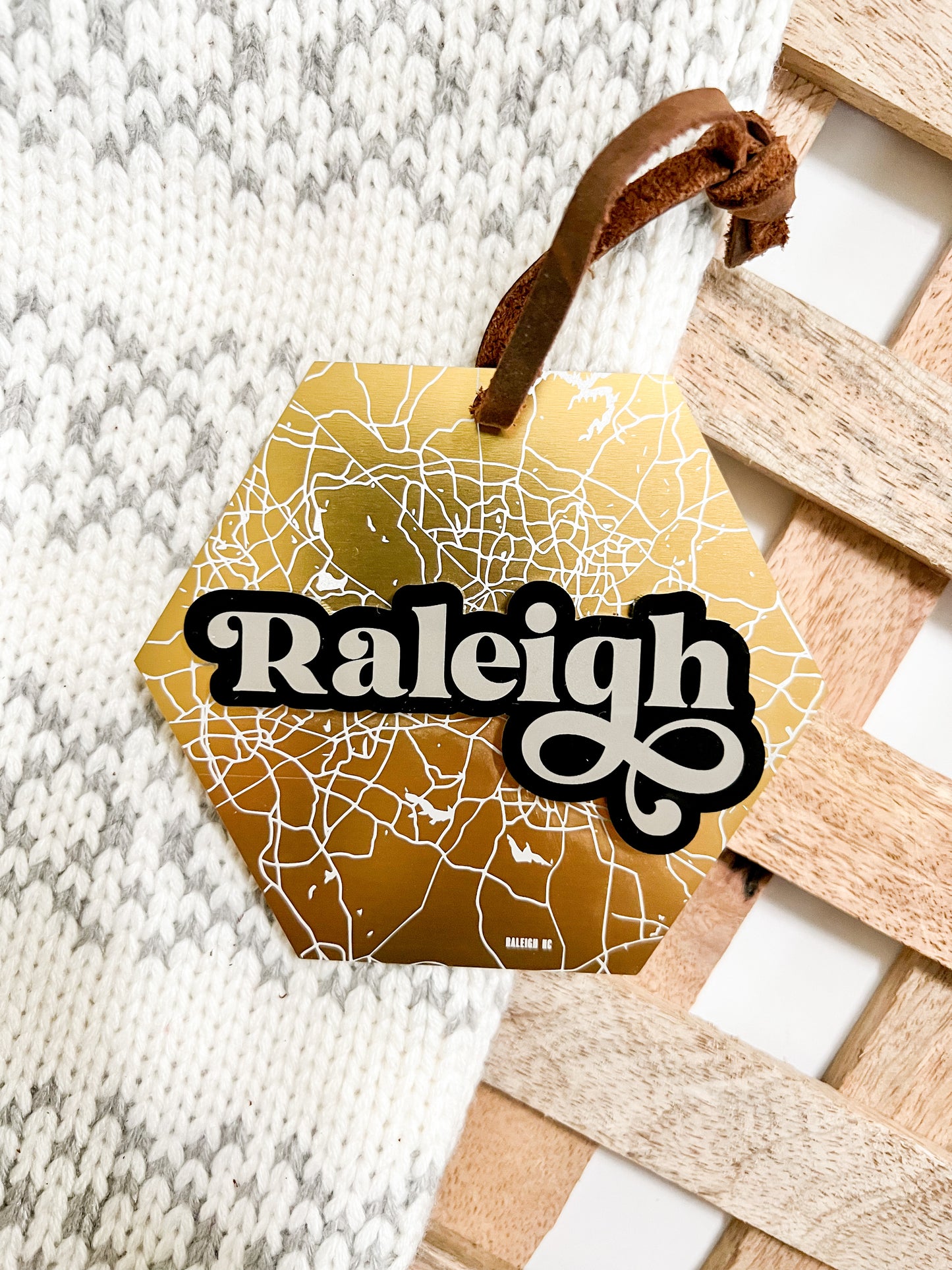 Raleigh Gold Metal Ornament