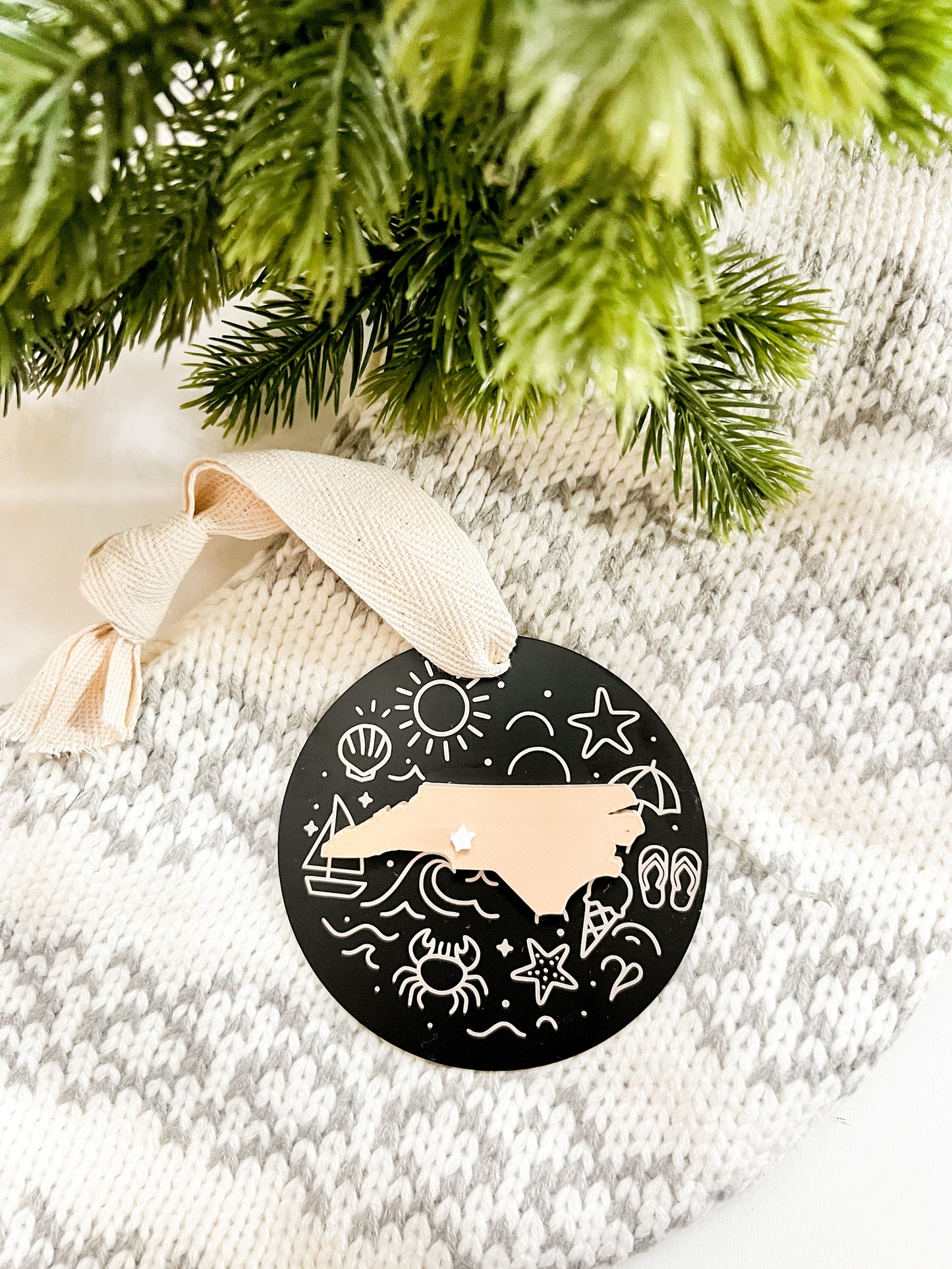 Coastal Carolina Shoreline Metal Ornament