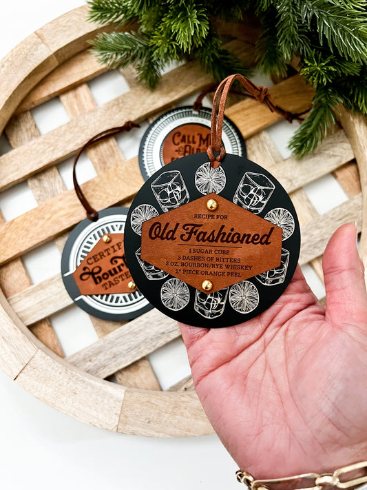 Old Fashioned Recipe Black Metal Ornament