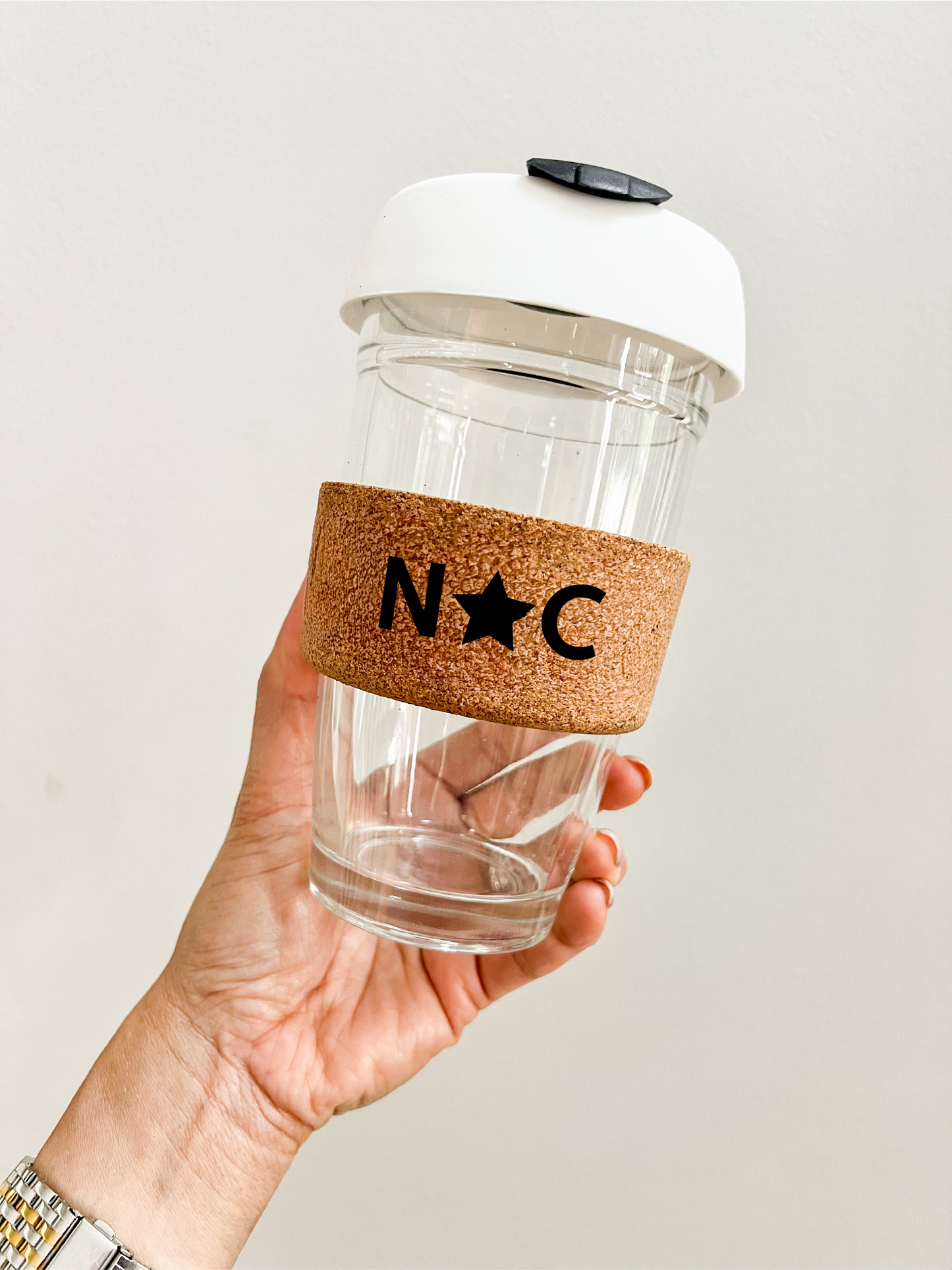 NC - On The Go 16 oz Glass Tumbler with Cork Sleeve