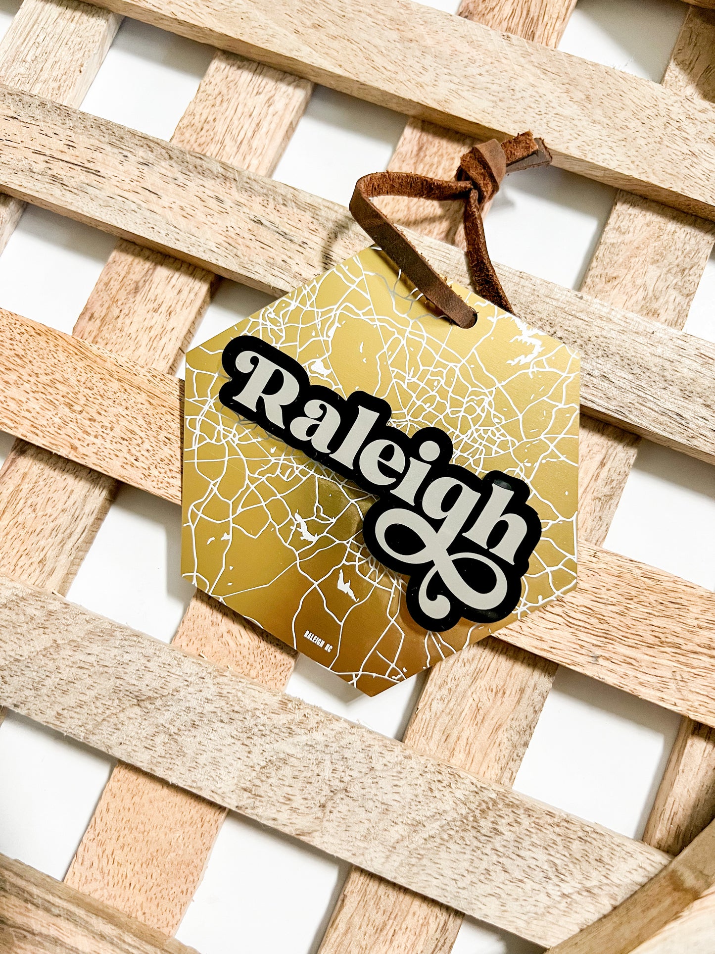 Raleigh Gold Metal Ornament