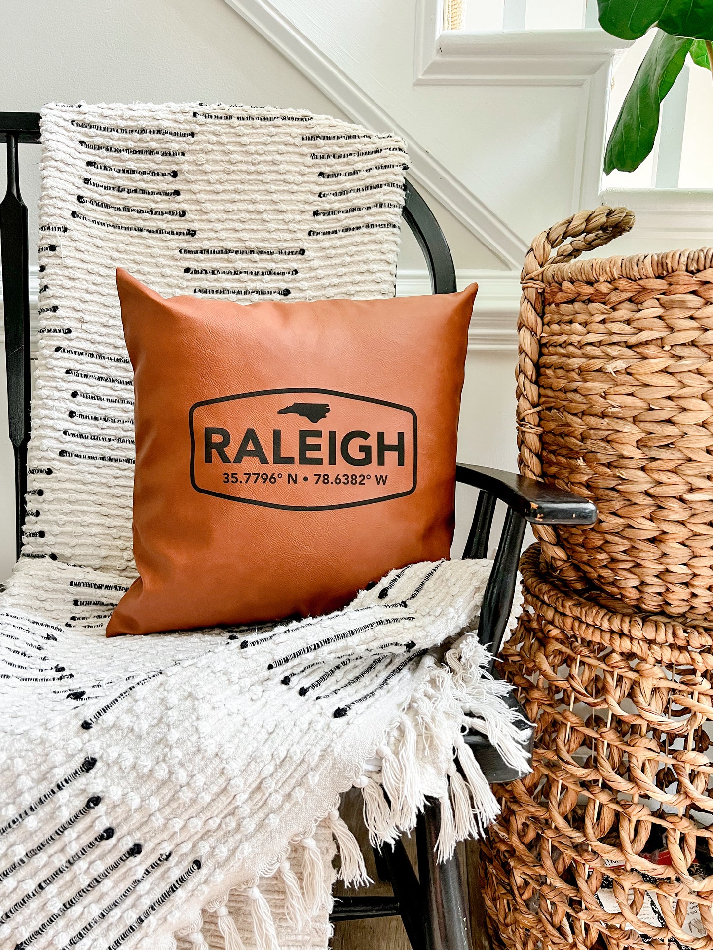 Raleigh Coordinates Leather Pillow