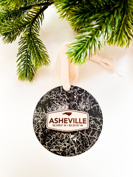 Asheville Black Metal Ornament