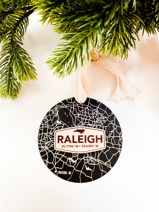 Raleigh Black Metal Ornament