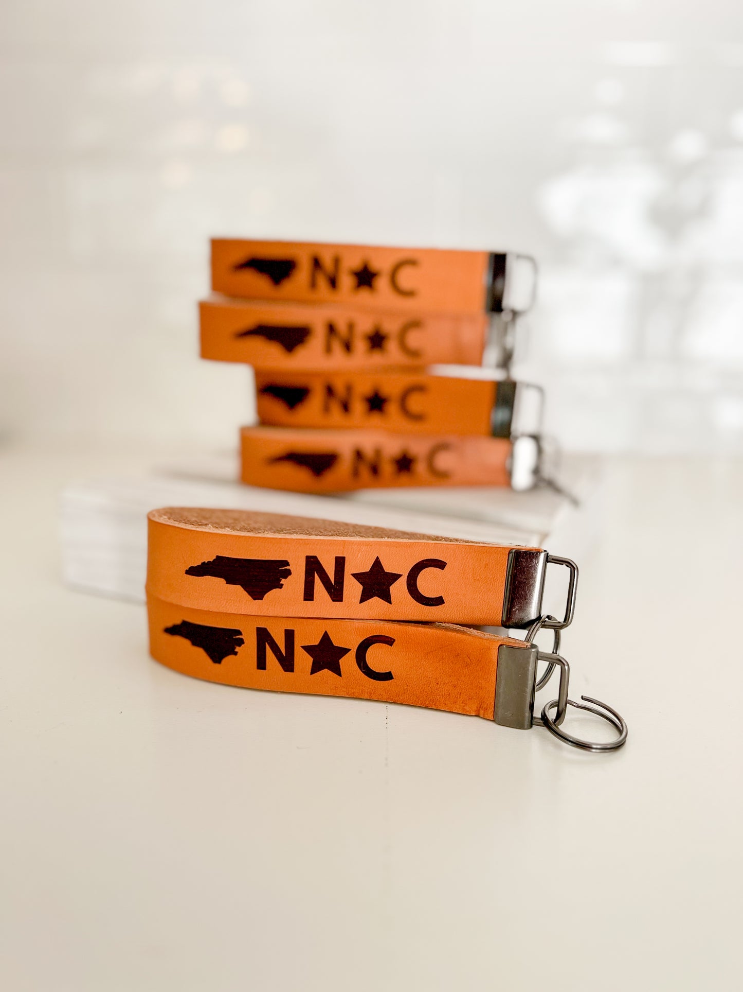 NC Leather Wristlet Keychain