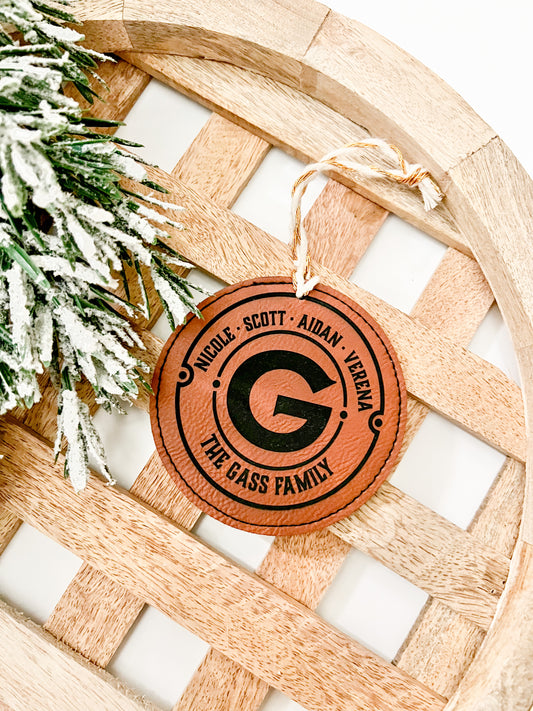Custom Family Leather Ornament