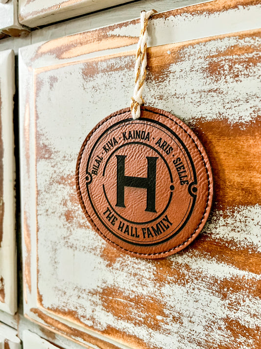 Custom Family Leather Ornament