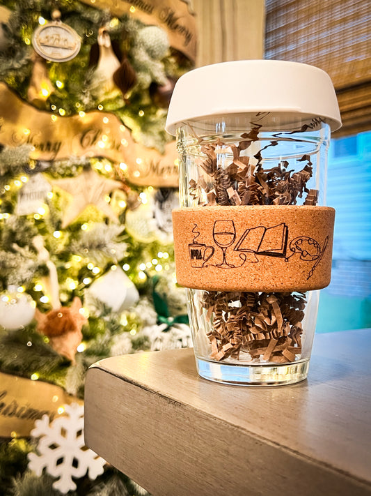 Custom - On The Go 16 oz Glass Tumbler with Cork Sleeve