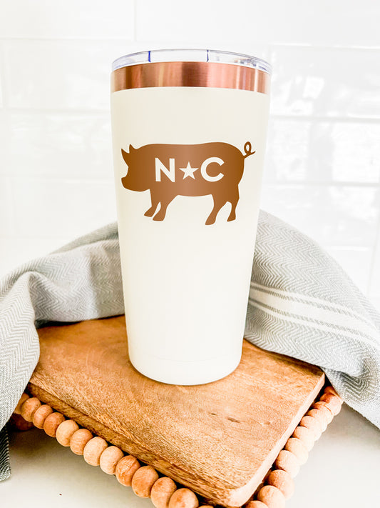 NC Pig 20 Oz. Tumbler Cream + Copper