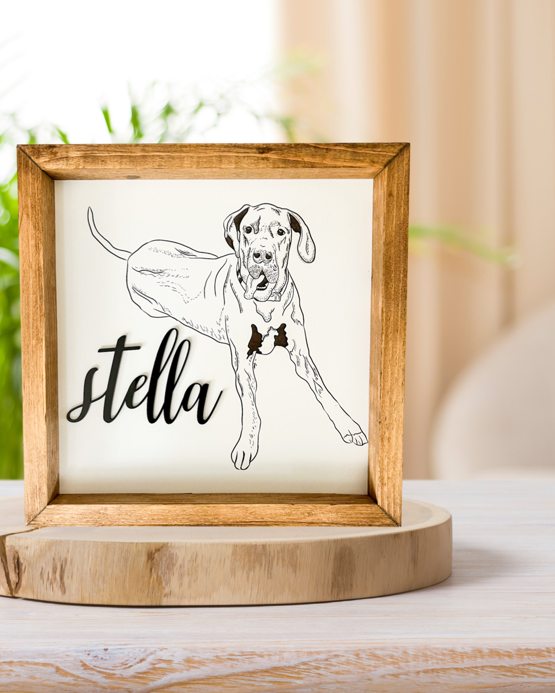 Custom Dog Portrait Framed Sign