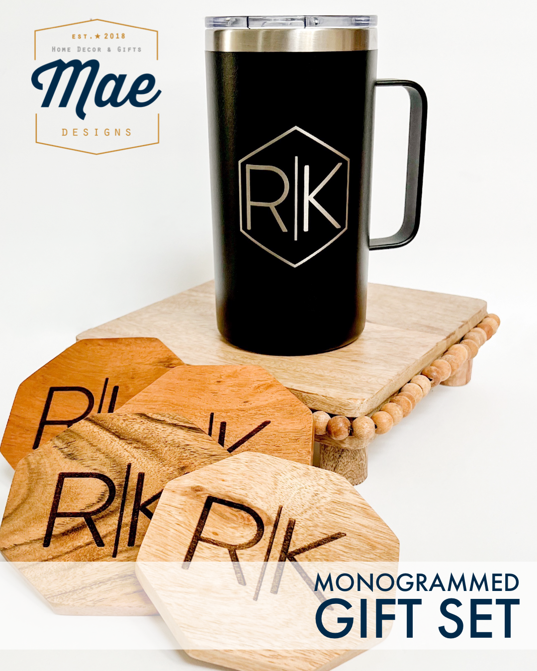 Custom Engraved RMR Logo Travel Mugs