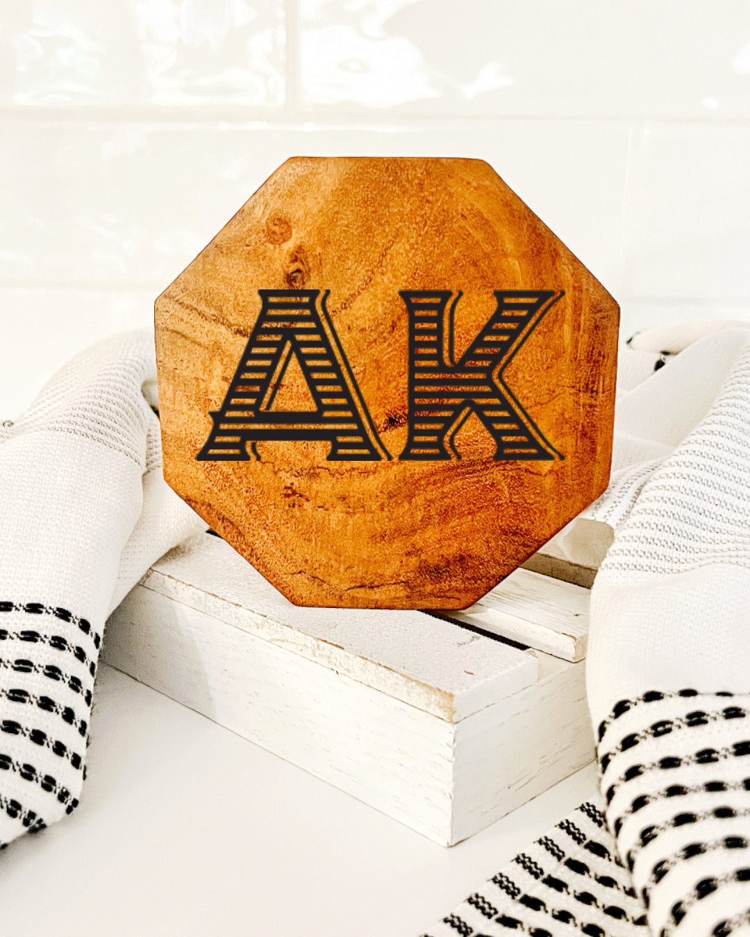 AK Vintage Lettering Engraved Coaster