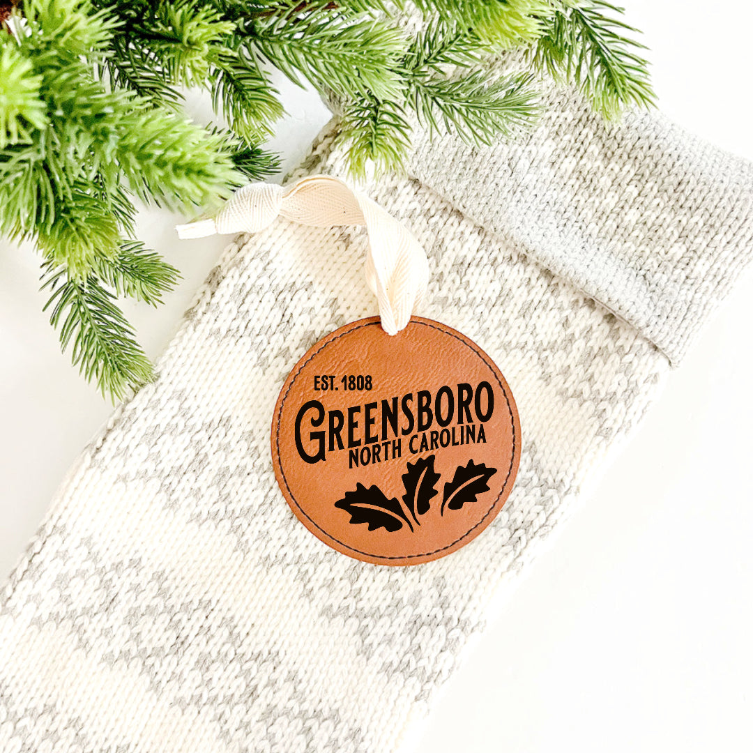 Greensboro Leather Ornament