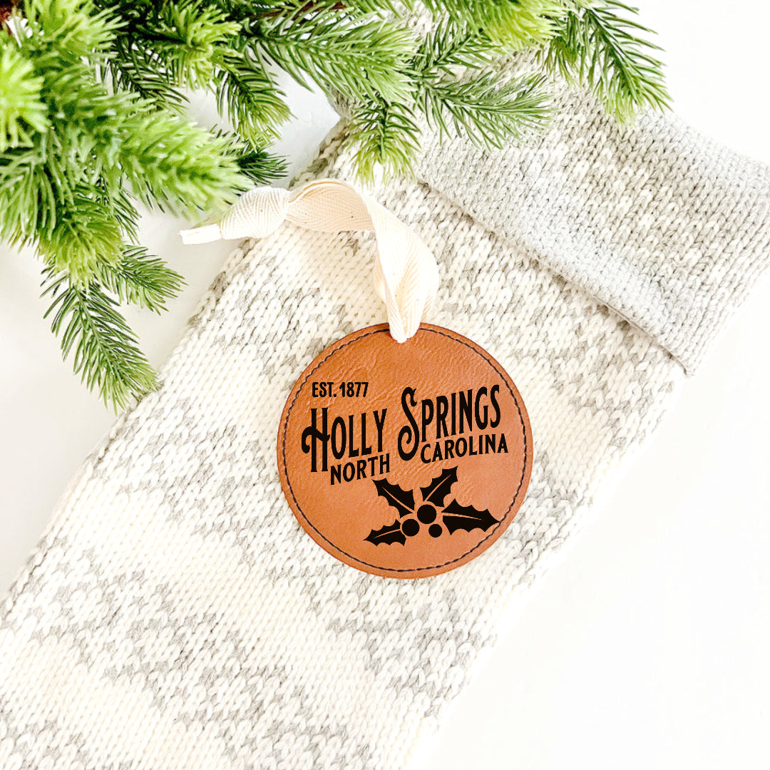 Holly Springs Leather Ornament