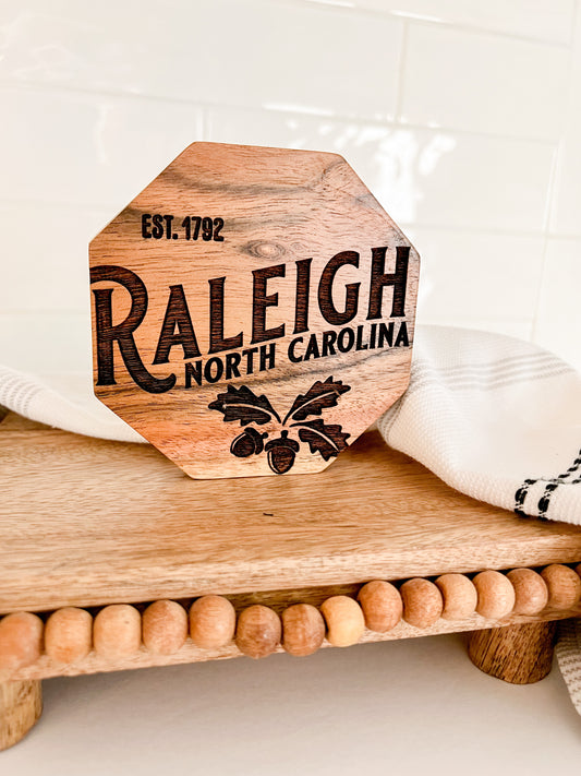Raleigh NC Engraved Coaster