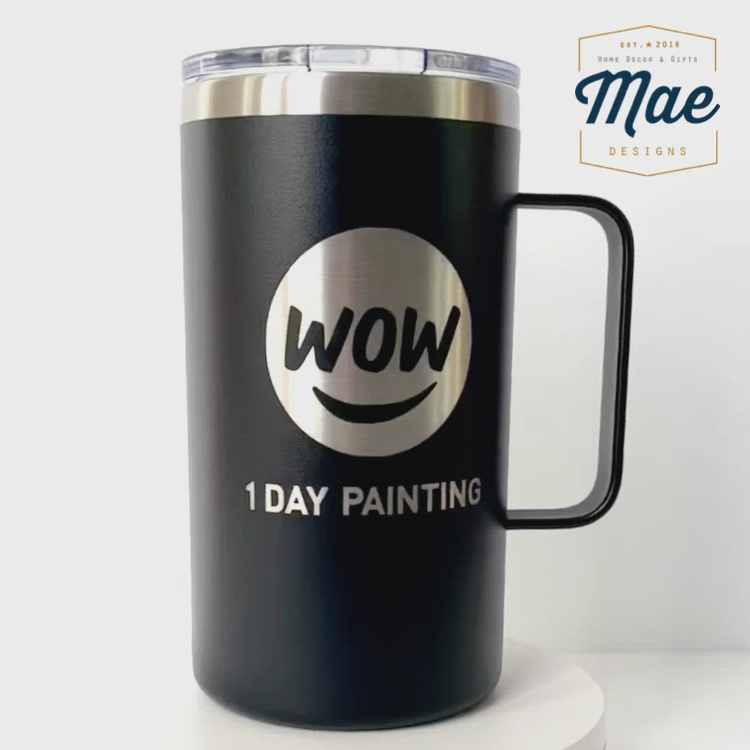 Insulated Engraved Coffee Mug - (teal)