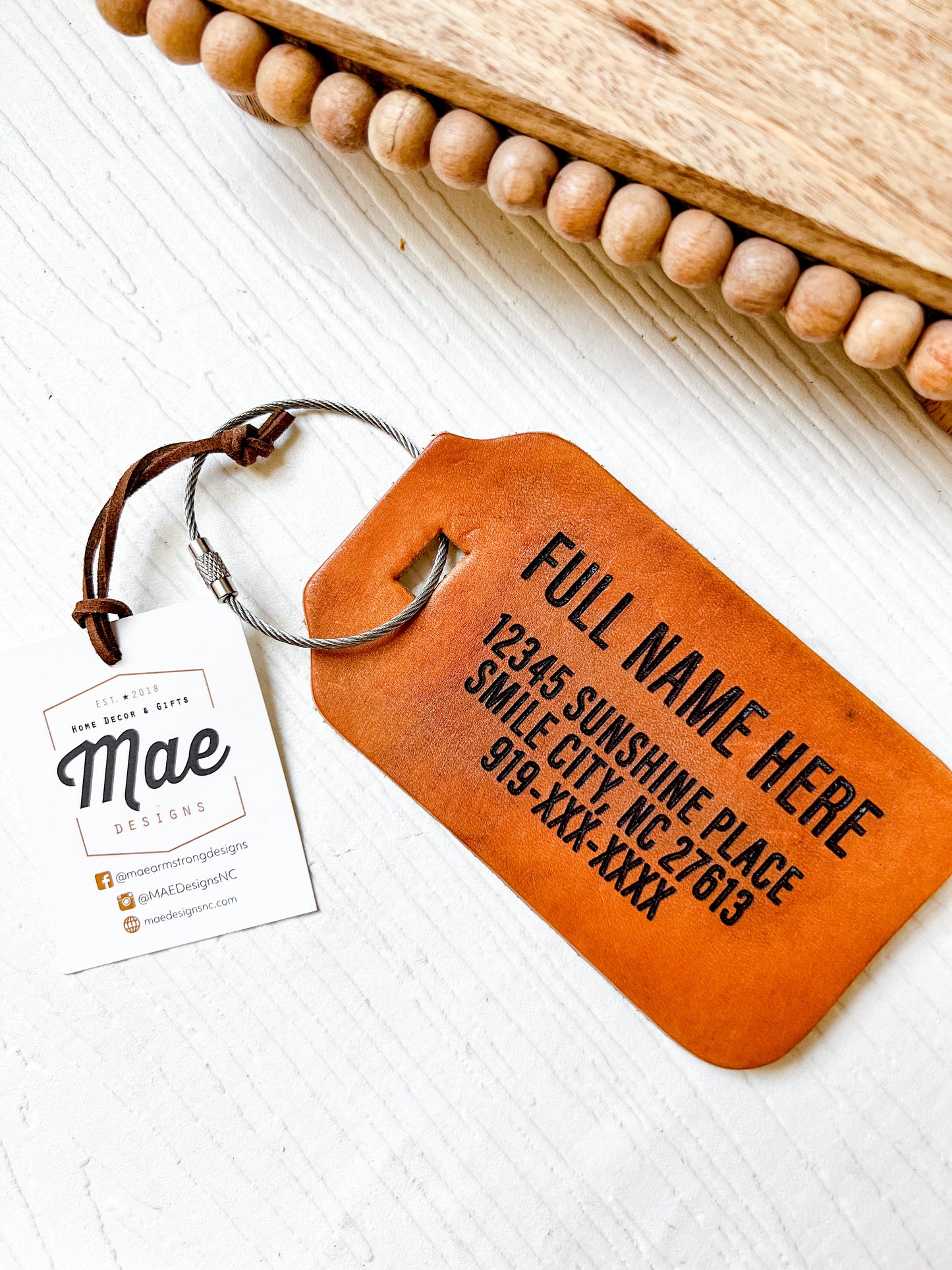 Personalized Leather Luggage Tag