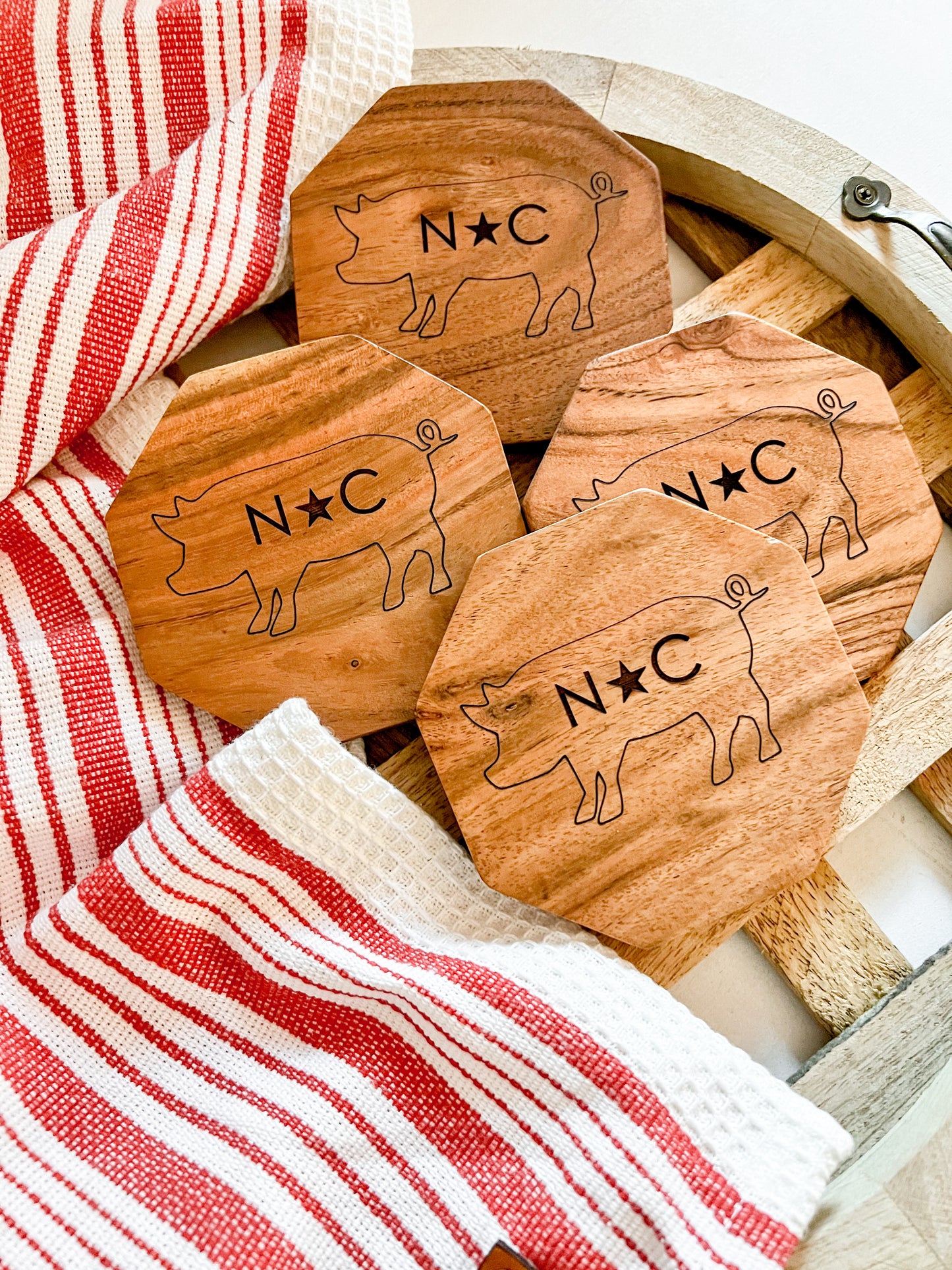 NC Wooden Coasters