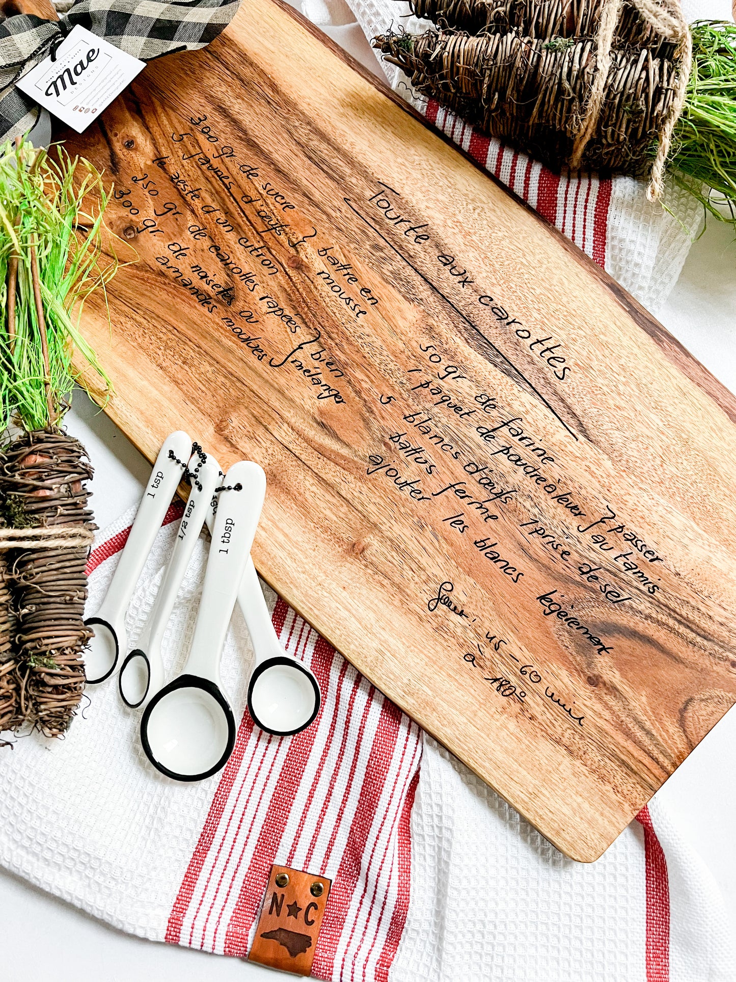Statement Acacia Live Edge Artisan Serving Board with Handle