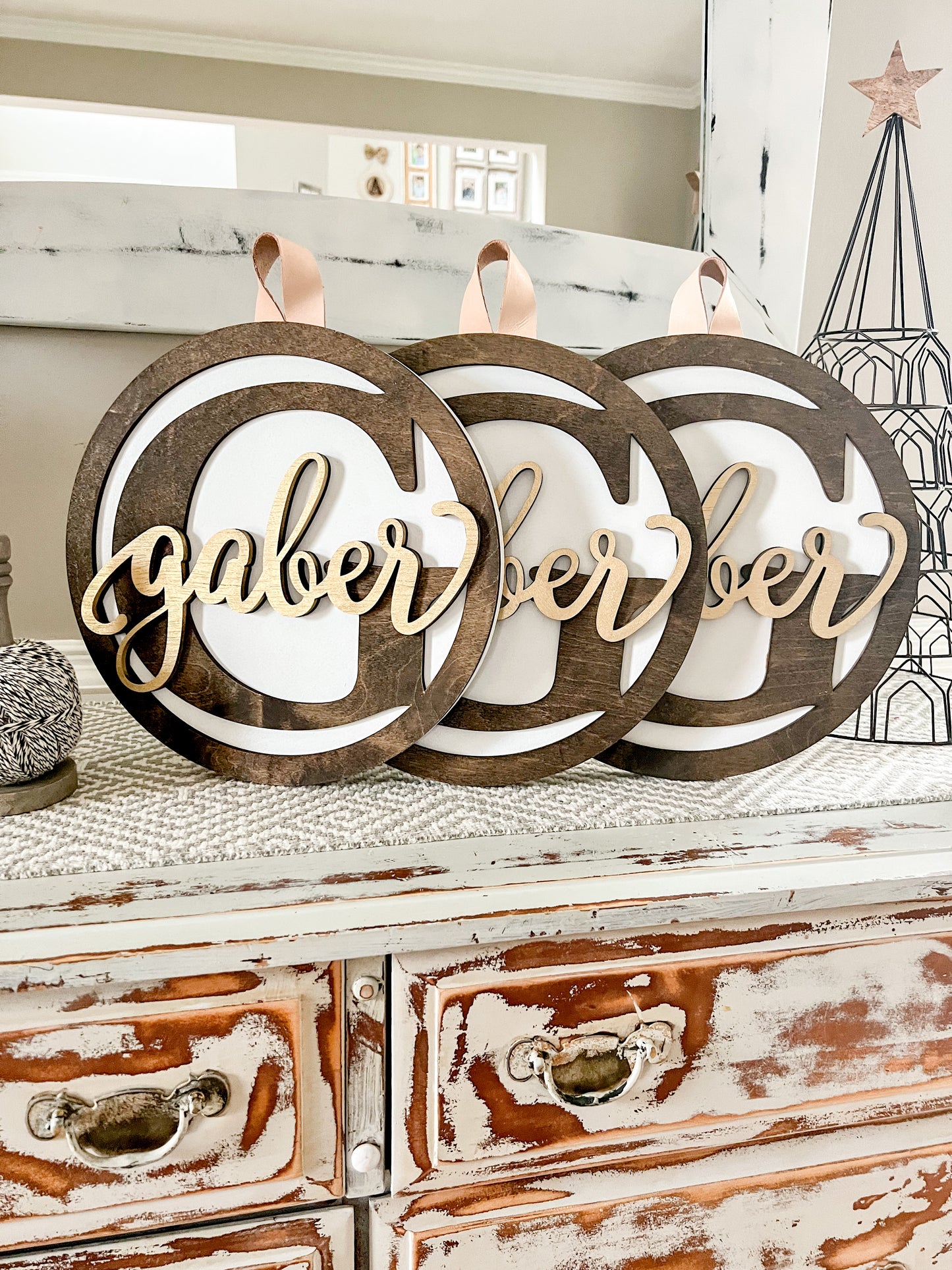 Petite Monogrammed Round Sign