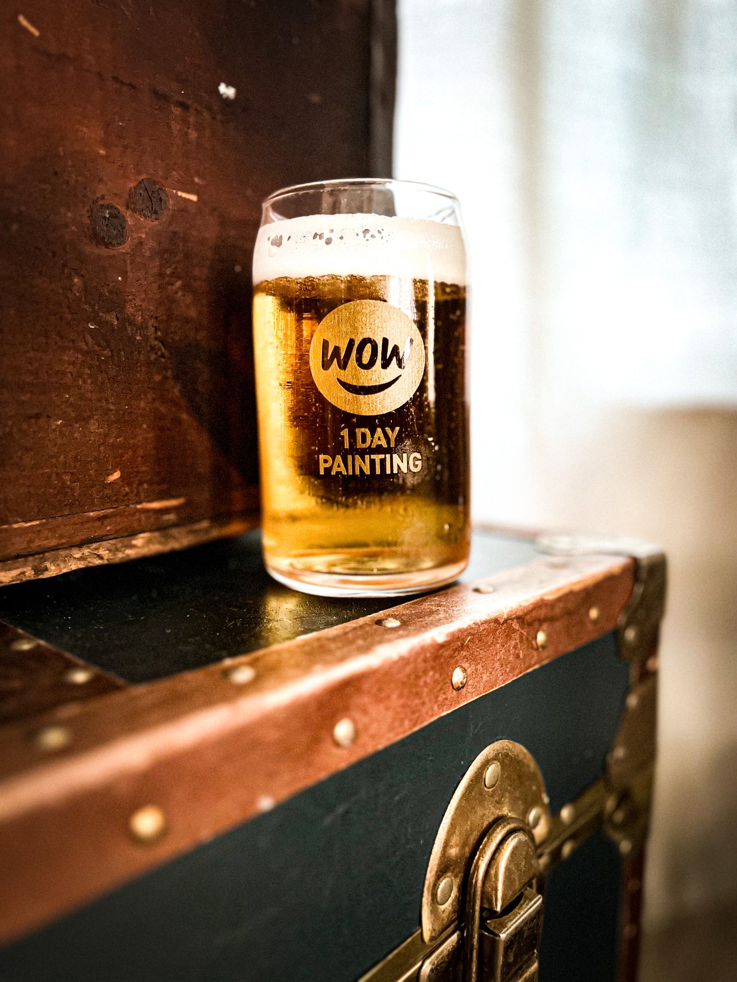 Branded Beer Can Glass